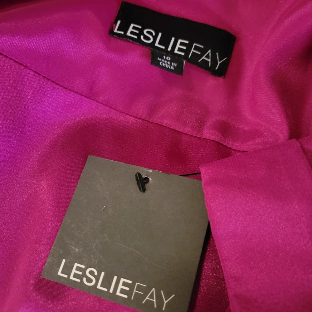 Leslie Fay bow tie top and black skirt dress sz 10 - Picture 7 of 8